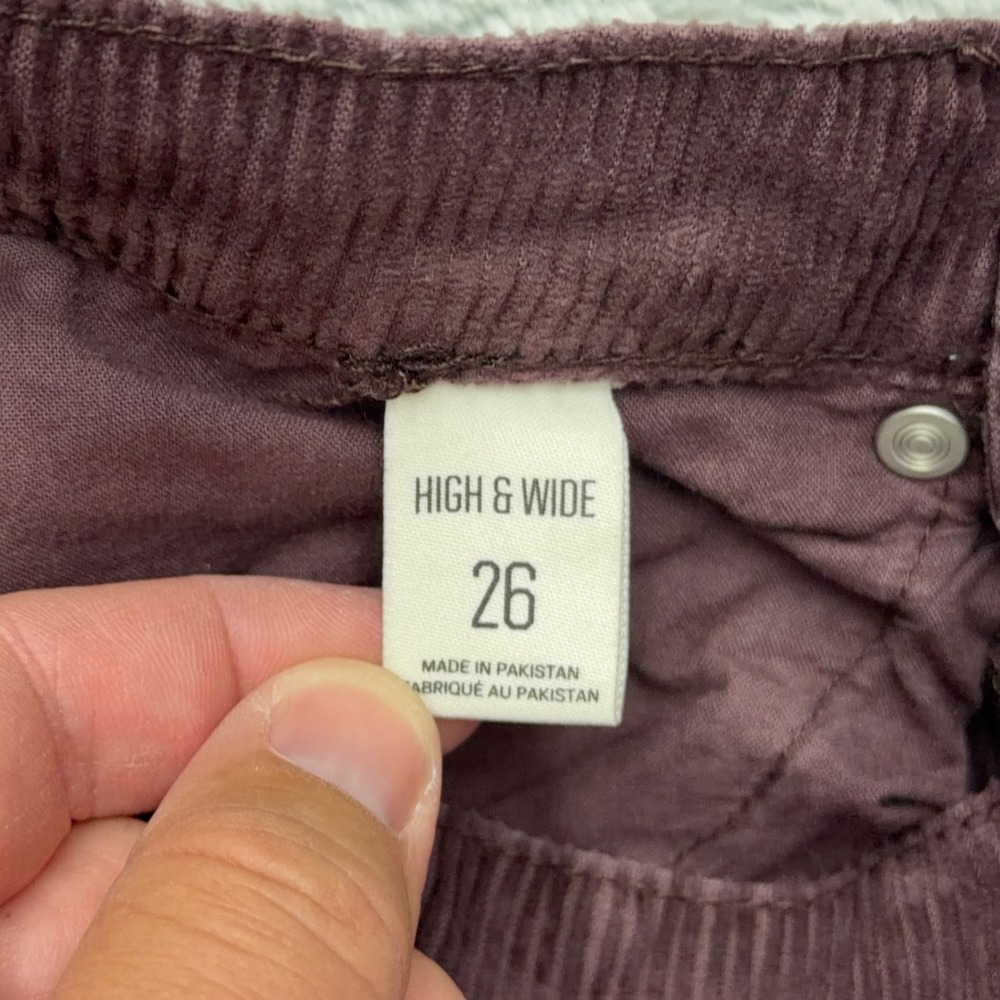 BDG Corduroy Pants Womens 26 Purple High & Wide Leg Ribbed Urban Outfitters - Picture 3 of 9